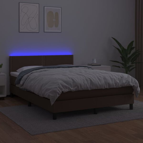 vidaXL &Kappa;&rho;&epsilon;&beta;ά&tau;&iota; Boxspring &mu;&epsilon; &Sigma;&tau;&rho;ώ&mu;&alpha; & LED &Kappa;&alpha;&phi;έ 140x200 &epsilon;&kappa;. &Sigma;&upsilon;&nu;&theta;. &Delta;έ&rho;&mu;&alpha;