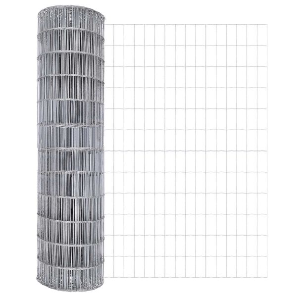 vidaXL Φράχτης Εuro Ασημί 1.2 x 10 m Χάλυβας με θερμή επιμετάλλωση