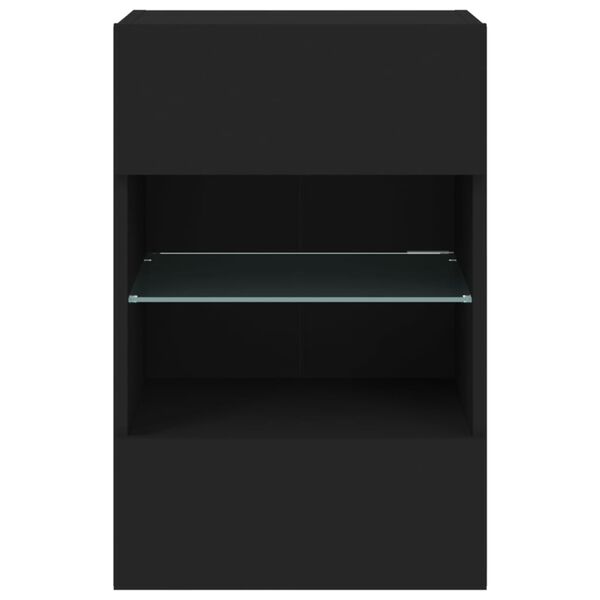 vidaXL Έπιπλο Τοίχου Τηλεόρασης με LED Μαύρο 40x30x60,5 εκ.
