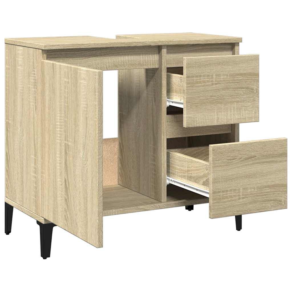vidaXL Ντουλάπι Μπάνιου Sonoma Δρυς 65x33x60 εκ. Επεξεργασμένο Ξύλο