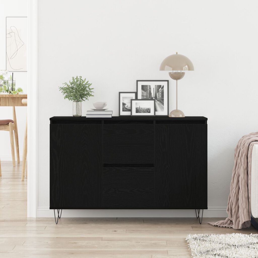 vidaXL Μπουφέ Μαύρο Δρυς 101,5x35x70 εκ Επεξεργασμένο Ξύλο