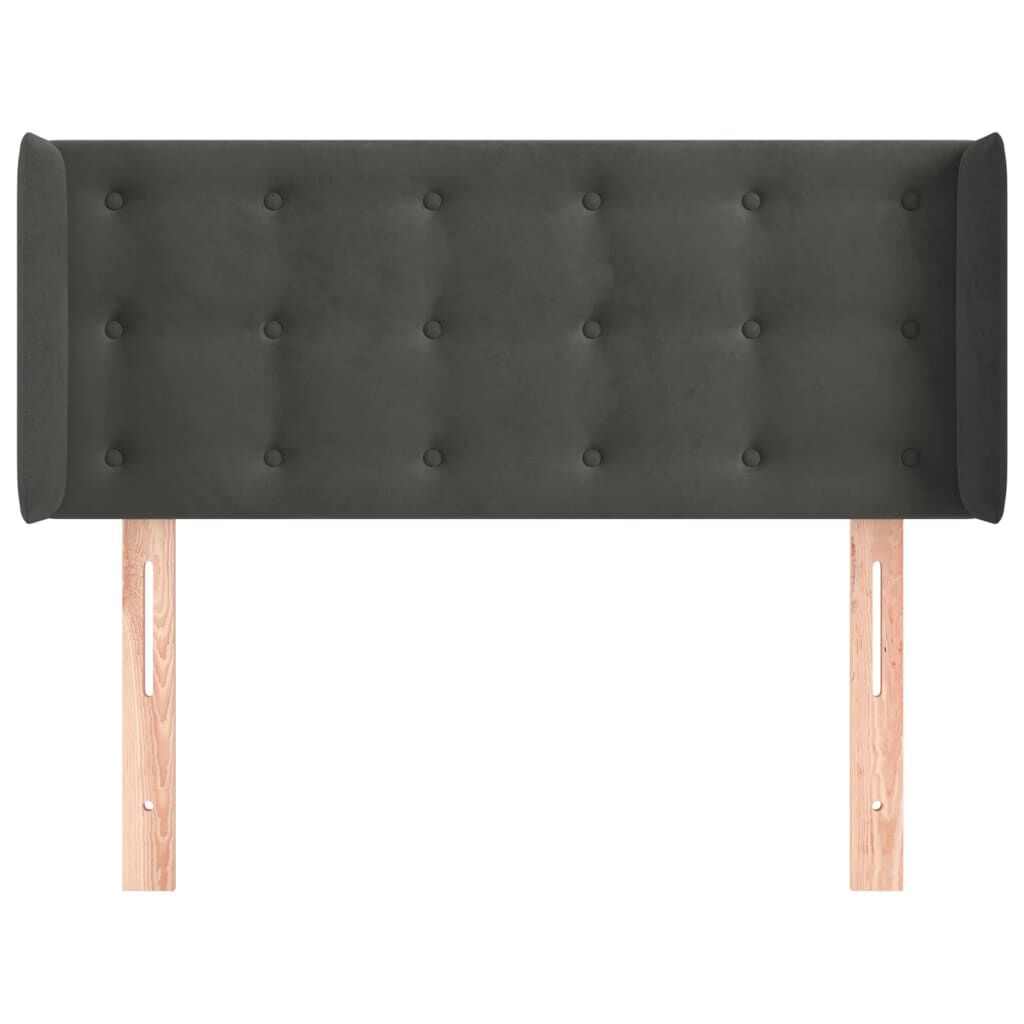 vidaXL Κεφαλάρι με Πτερύγια Σκούρο Γκρι 83x16x78/88 εκ. Βελούδινο