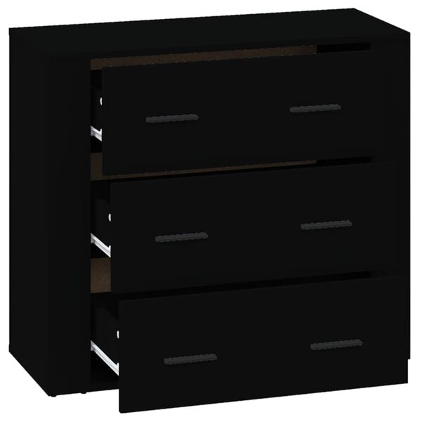 vidaXL Συρταριέρα Μαύρη 80 x 33 x 70 εκ. από Επεξεργασμένο Ξύλο