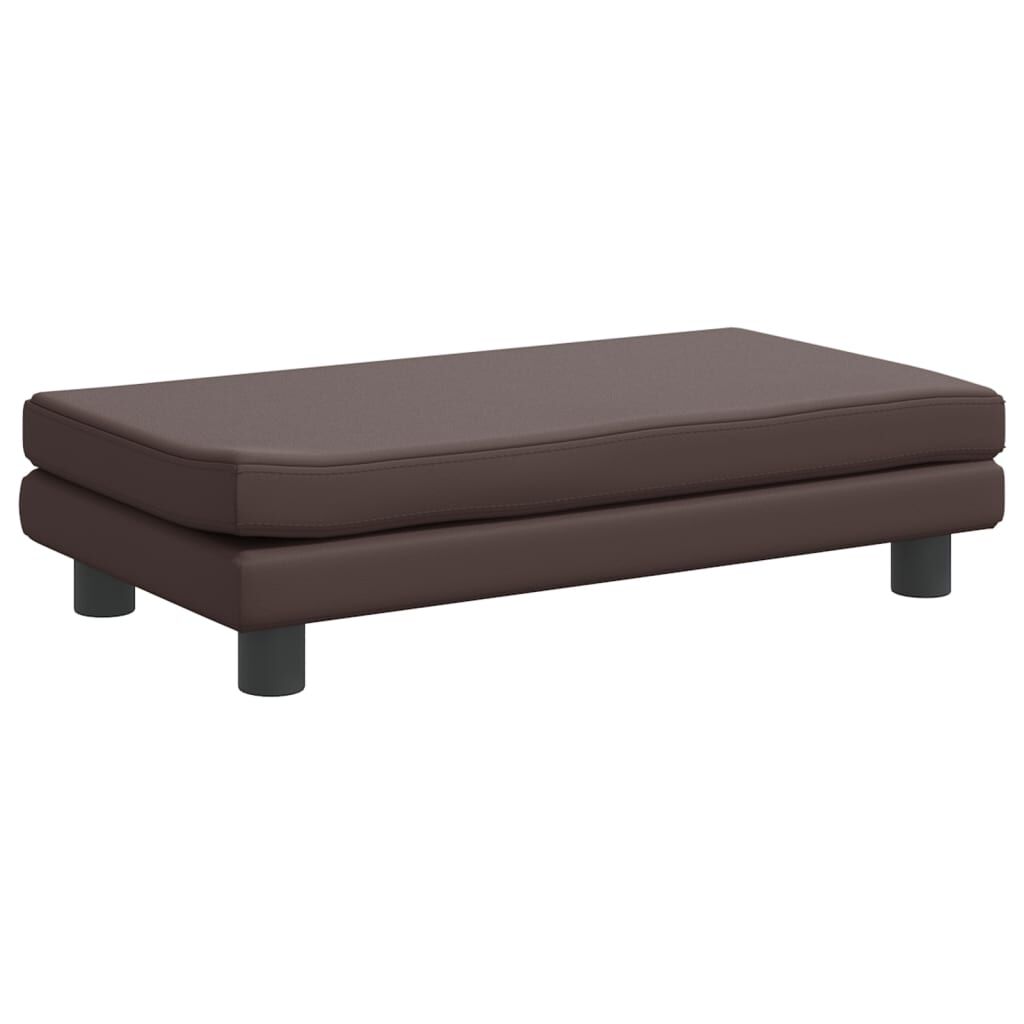 vidaXL Καναπές Παιδικός με Υποπόδιο Καφέ 100 x 50 x 30 εκ. Συνθ. Δέρμα
