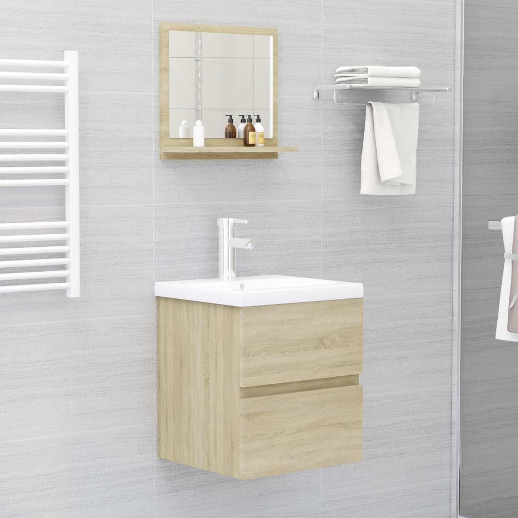 vidaXL Καθρέφτης Μπάνιου Sonoma Δρυς 40 x 10,5 x 37 εκ. Επεξ. Ξύλο