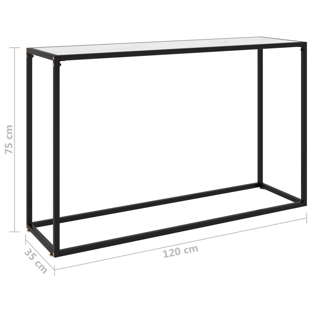 vidaXL Τραπέζι Κονσόλα Λευκό 120 x 35 x 75 εκ. από Ψημένο Γυαλί