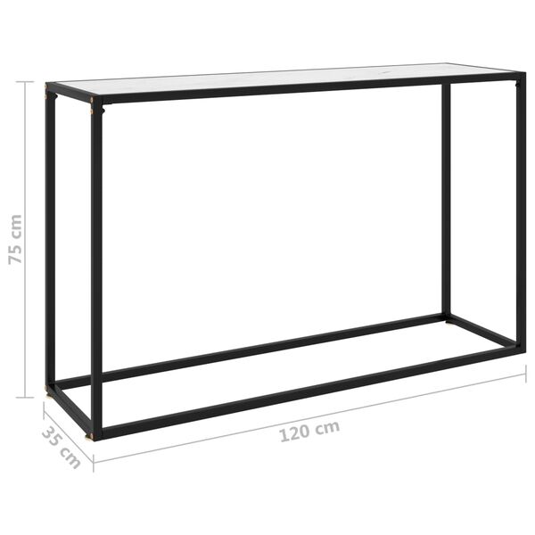 vidaXL Τραπέζι Κονσόλα Λευκό 120 x 35 x 75 εκ. από Ψημένο Γυαλί