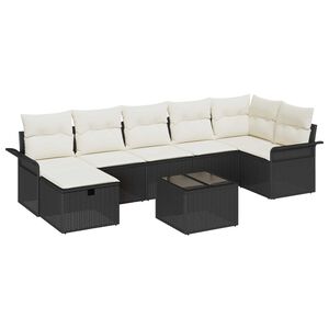 vidaXL &Sigma;&epsilon;&tau; &Kappa;&alpha;&nu;&alpha;&pi;έ &Kappa;ή&pi;&omicron;&upsilon; 8 pcs &Mu;&alpha;ύ&rho;&omicron; &kappa;&alpha;&iota; &Kappa;&rho;έ&mu;&alpha; &sigma;&upsilon;&nu;&theta;&epsilon;&tau;&iota;&kappa;ό &rho;&alpha;&tau;ά&nu;