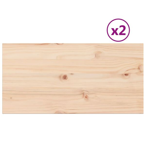 vidaXL Επιφάνειες Τραπεζιού Ορθογώνιες 2 τεμ. 80x50x1,7 εκ Μασίφ Πεύκο
