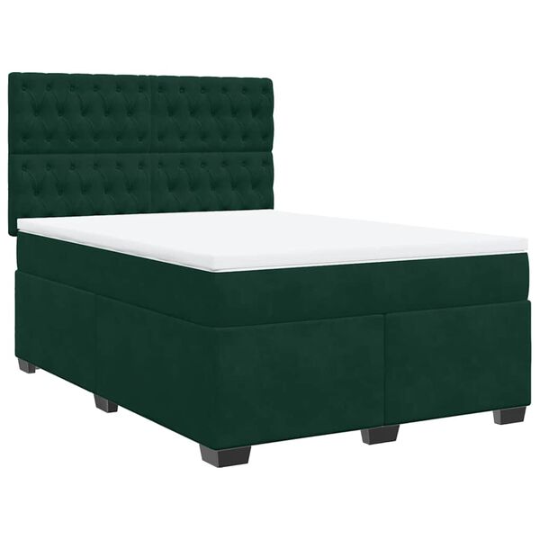 vidaXL &Kappa;&rho;&epsilon;&beta;ά&tau;&iota; Boxspring &mu;&epsilon; &Sigma;&tau;&rho;ώ&mu;&alpha; &Sigma;&kappa;&omicron;ύ&rho;&omicron; &Pi;&rho;ά&sigma;&iota;&nu;&omicron; 140x190&epsilon;&kappa;. &Beta;&epsilon;&lambda;&omicron;ύ&delta;&iota;&nu;&omicron;