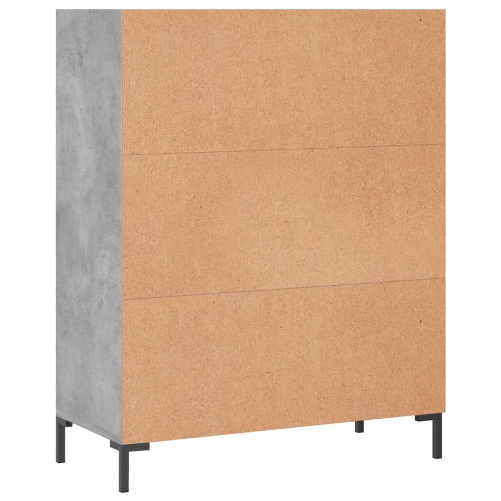 vidaXL Βιβλιοθήκη Γκρι Σκυροδέματος 69,5 x 32,5 x 90 εκ. Επεξεργ. Ξύλο