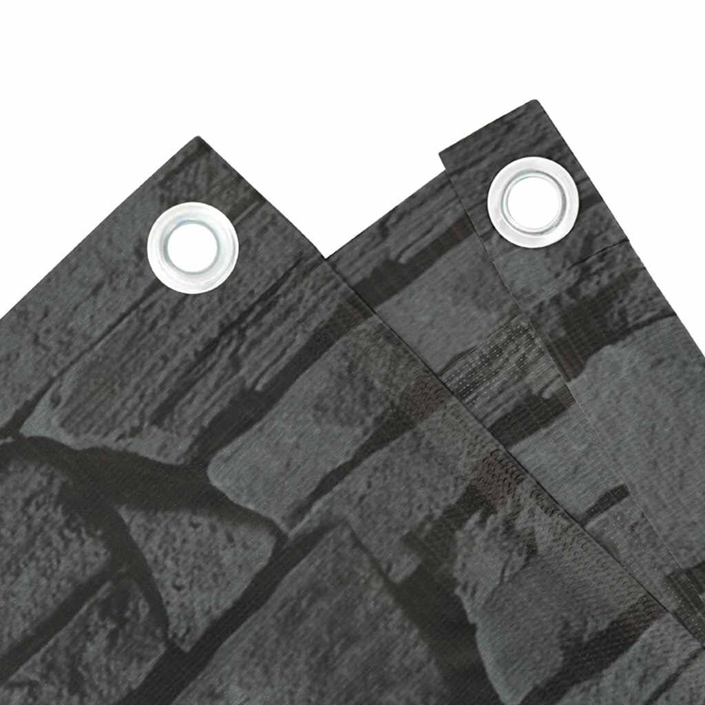 vidaXL Περίφραξη Μπαλκονιού Σχέδιο Ledge Stone Γκρι 700x120 εκ. PVC