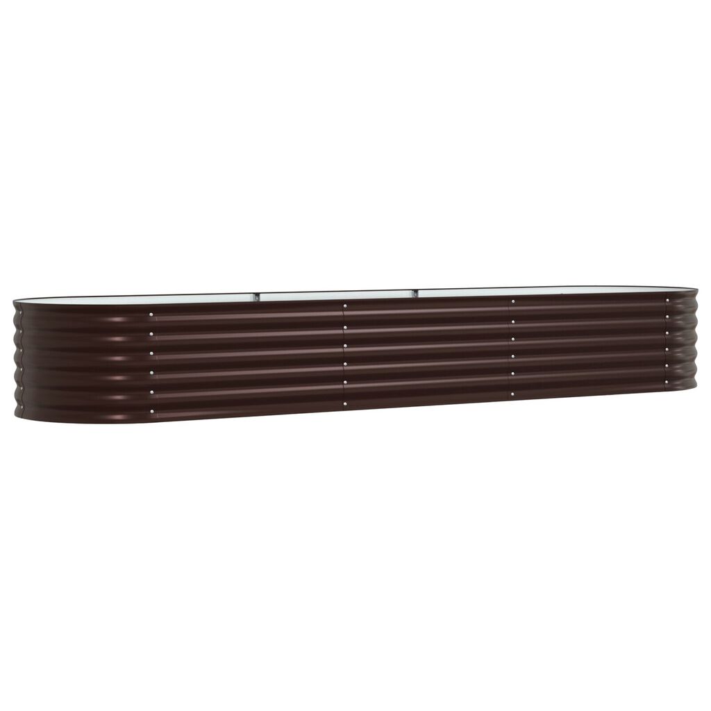 vidaXL Ψηλό Κρεβάτι Κήπου Καφέ 320x80x44 εκ από Γαλβανισμένο Χάλυβα