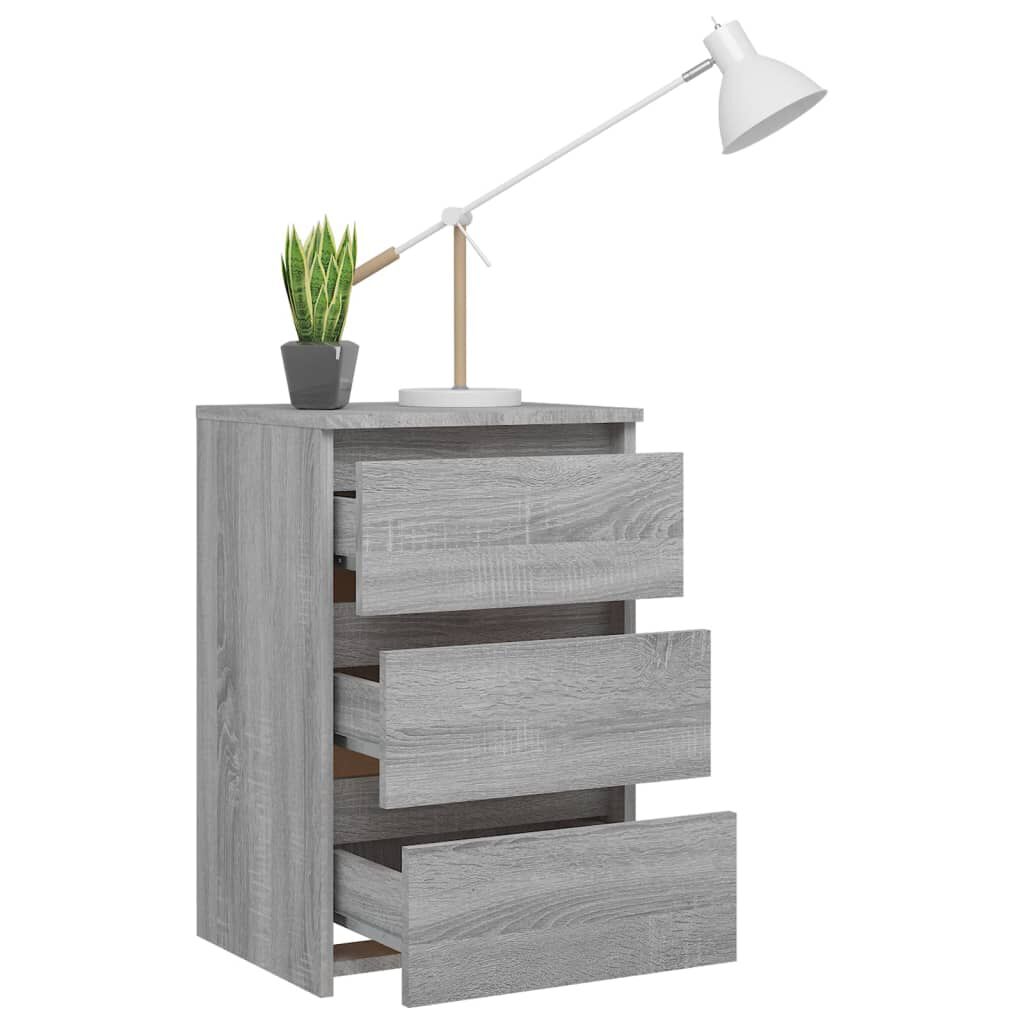 vidaXL Κομοδίνα 2 τεμ. Γκρι Sonoma 40x35x62,5 εκ. Επεξεργασμένο Ξύλο