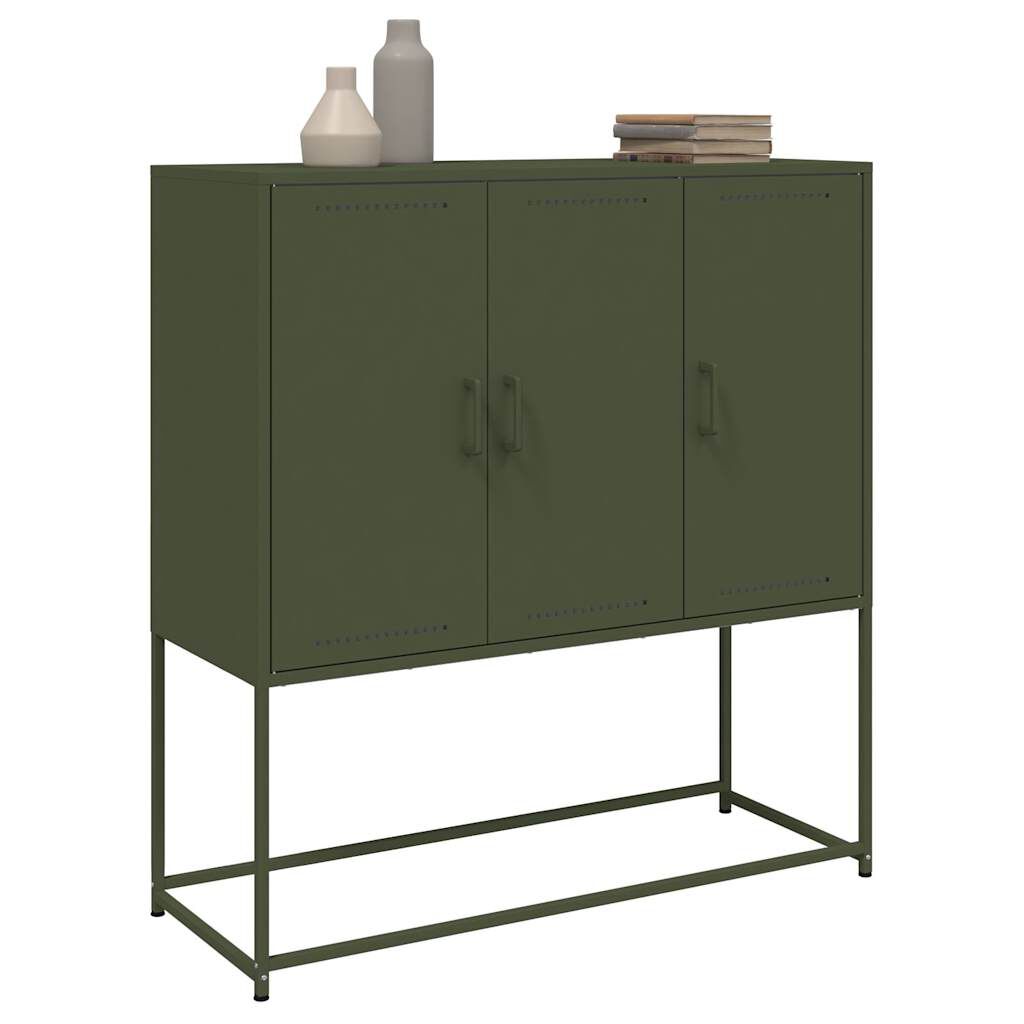 vidaXL Ντουλάπι Πράσινο Λαδί 100,5x39x107 εκ. από Ατσάλι