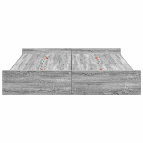 vidaXL Κρεβάτι με αποθηκευτικό χώρο Γκρι sonoma 140 x 200 cm