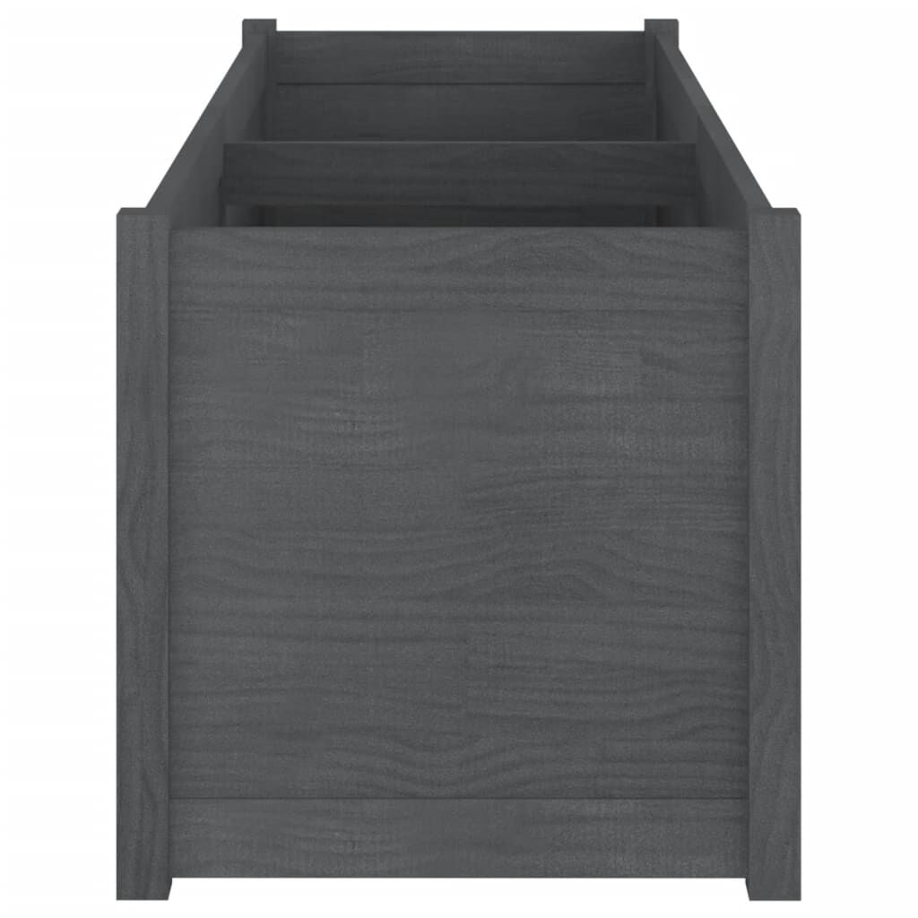 vidaXL Ζαρντινιέρα Κήπου Γκρι 150 x 50 x 50 εκ. από Μασίφ Ξύλο Πεύκου