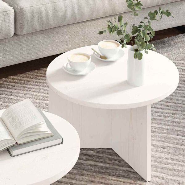 vidaXL Τραπεζάκι σαλονιού 2 pcs Λευκό 49 x 49 x 28 εκ