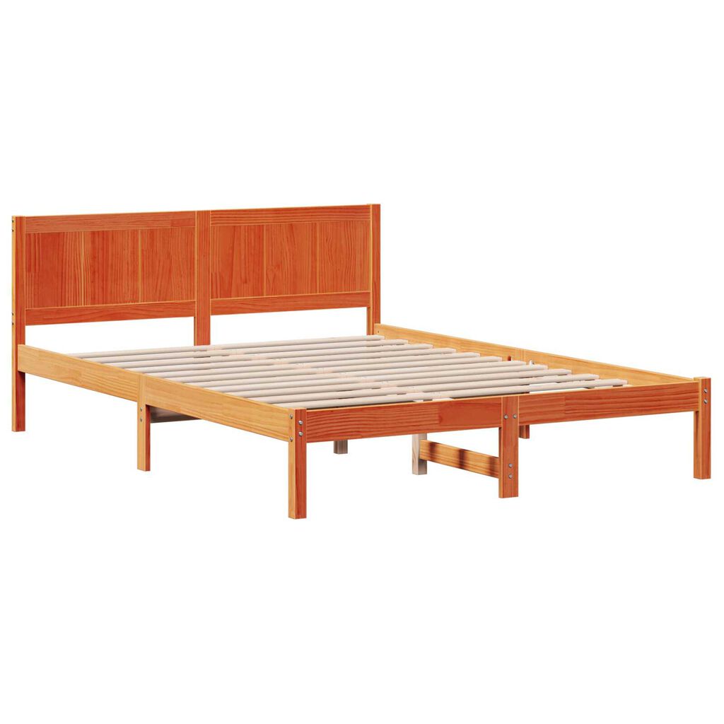 vidaXL Σκελετός Κρεβατιού Καφέ 160 x 200 cm Μασίφ ξύλο πεύκου