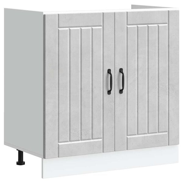 vidaXL Ντουλάπι βάσης νεροχύτη "Lucca" Σκυρόδεμα Γκρι Τεχνητό ξύλο
