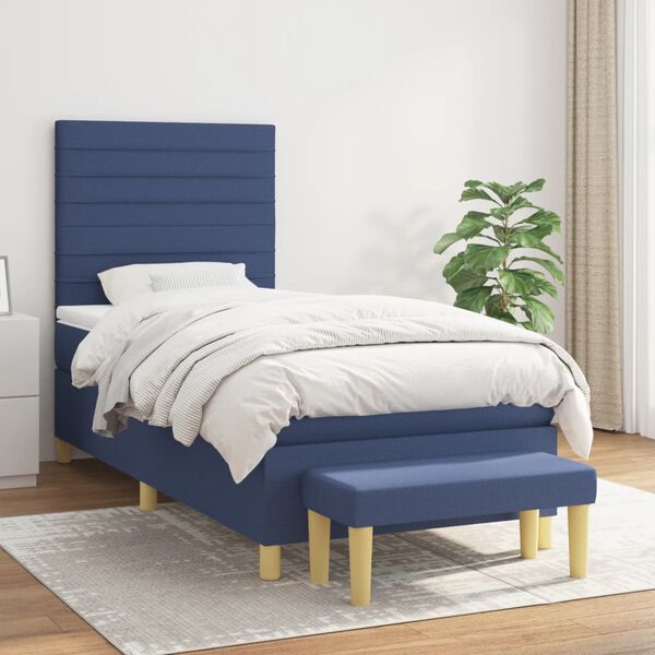 vidaXL &Kappa;&rho;&epsilon;&beta;ά&tau;&iota; Boxspring &mu;&epsilon; &Sigma;&tau;&rho;ώ&mu;&alpha; &Mu;&pi;&lambda;&epsilon; 90x200 &epsilon;&kappa;.&Upsilon;&phi;&alpha;&sigma;&mu;ά&tau;&iota;&nu;&omicron;