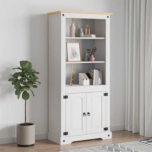 vidaXL Έπιπλο Τηλ. Μεξικ. Στιλ Corona Λευκό 80x40x170 εκ. Ξύλο Πεύκου