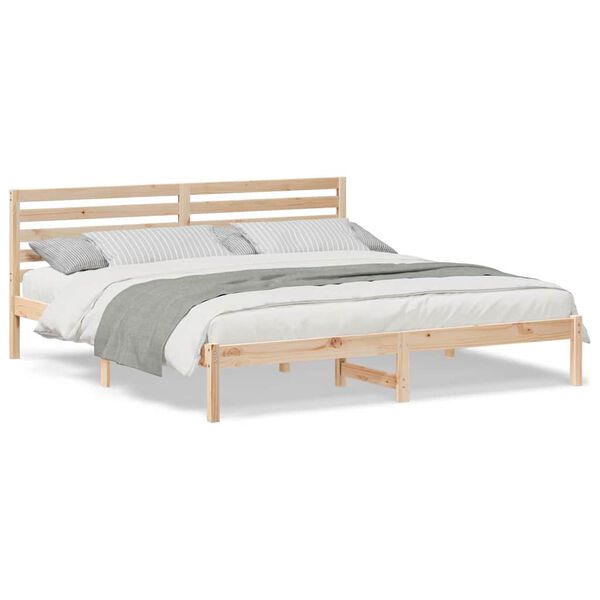 vidaXL Σκελετός Κρεβατιού Καφέ 180 x 200 cm Μασίφ ξύλο πεύκου