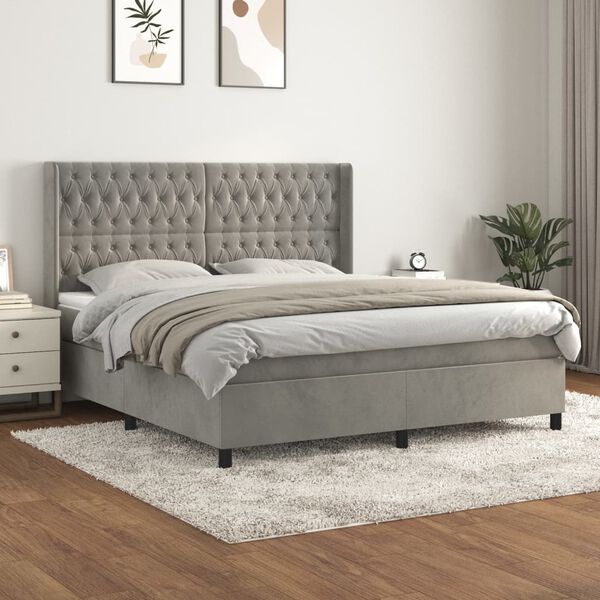 vidaXL &Kappa;&rho;&epsilon;&beta;ά&tau;&iota; Boxspring &mu;&epsilon; &Sigma;&tau;&rho;ώ&mu;&alpha; &Alpha;&nu;&omicron;&iota;&chi;&tau;ό &Gamma;&kappa;&rho;&iota; 180x200 &epsilon;&kappa;. &Beta;&epsilon;&lambda;&omicron;ύ&delta;&iota;&nu;&omicron;