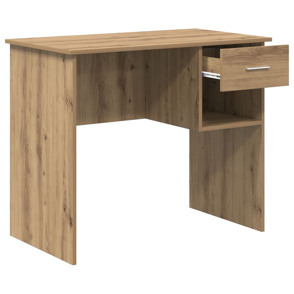 vidaXL Γραφείο με Αποθήκευση Δρυς 90x49.5x75 εκ. Επεξεργασμένο ξύλο