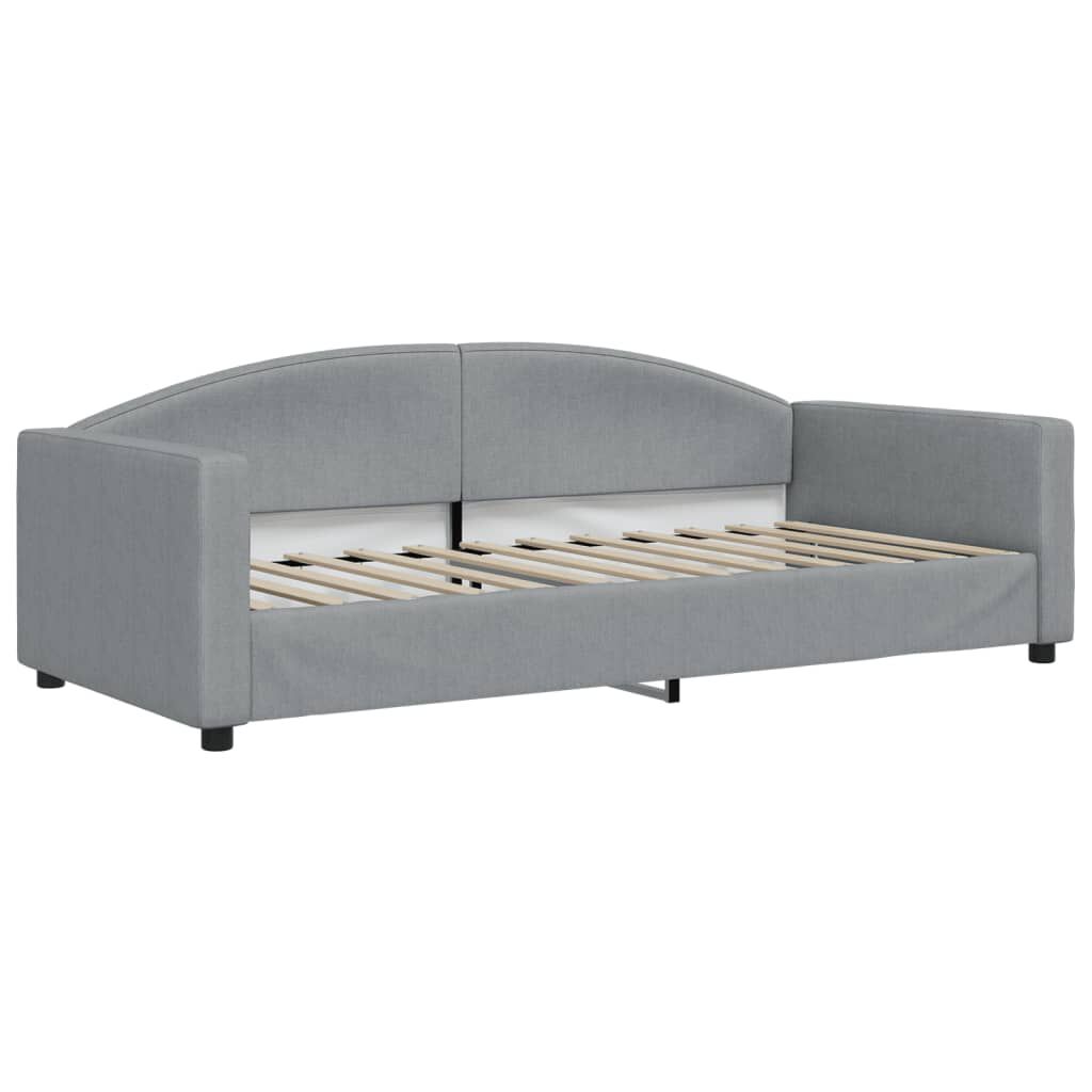 vidaXL Καναπές Κρεβάτι με Στρώμα Ανοιχτό Γκρι 90 x 200 εκ. Υφασμάτινο