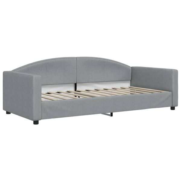 vidaXL Καναπές Κρεβάτι με Στρώμα Ανοιχτό Γκρι 90 x 200 εκ. Υφασμάτινο