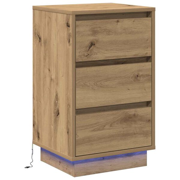 vidaXL Κομοδίνο με artisan δρυς 39 x 34.5 x 65 εκ. Επεξεργασμένο ξύλο