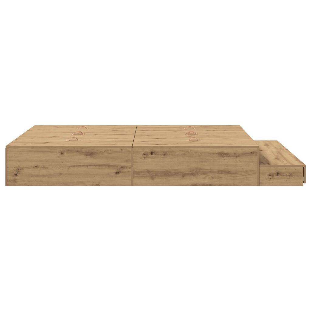 vidaXL Κρεβάτι αποθήκευσης Artisan Oak 140x190 εκ.