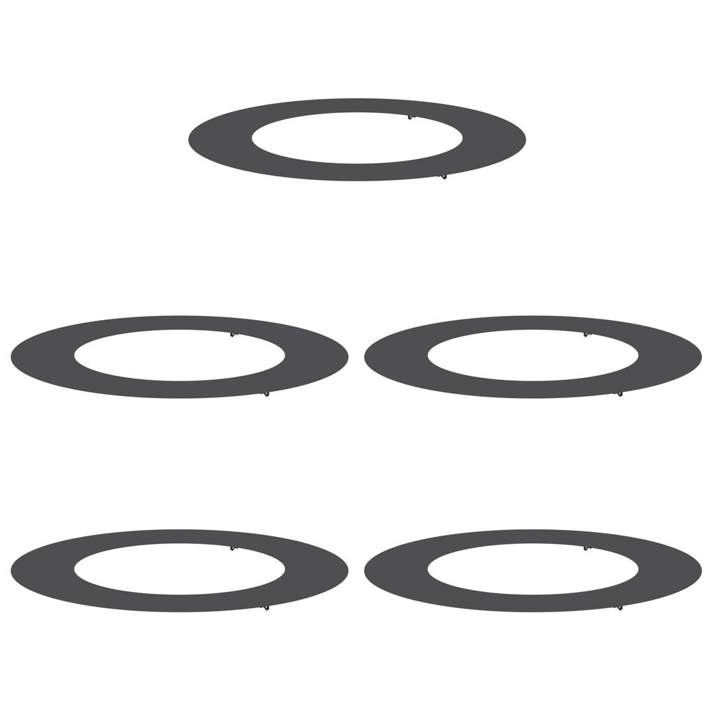 vidaXL Φλατ Δαχτυλίδια Δέντρων 5 pcs Μαύρο Ø50 / 80 εκ. Ατσάλι