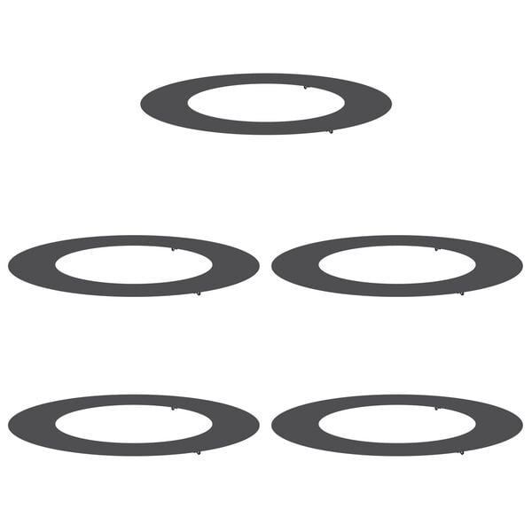 vidaXL Φλατ Δαχτυλίδια Δέντρων 5 pcs Μαύρο Ø50 / 80 εκ. Ατσάλι