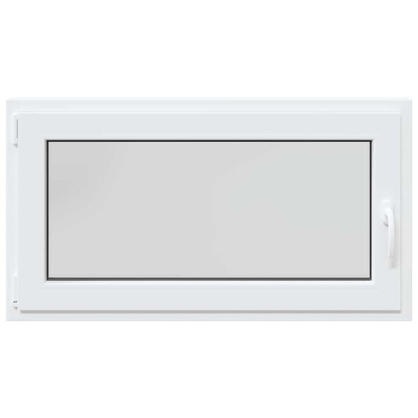 vidaXL Παράθυρο Υπογείου "RISOR" 110x70 εκ. Ανακλινόμενο & Περιστρεφόμενο DIN Αριστερά Λευκό