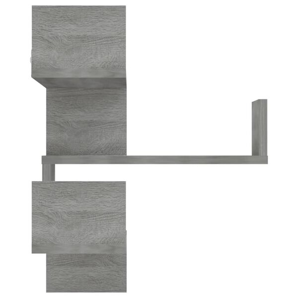 vidaXL Γωνιακές Ραφιέρες Τοίχου 2 τεμ Γκρι Sonoma 40x40x50εκ Επ. Ξύλο