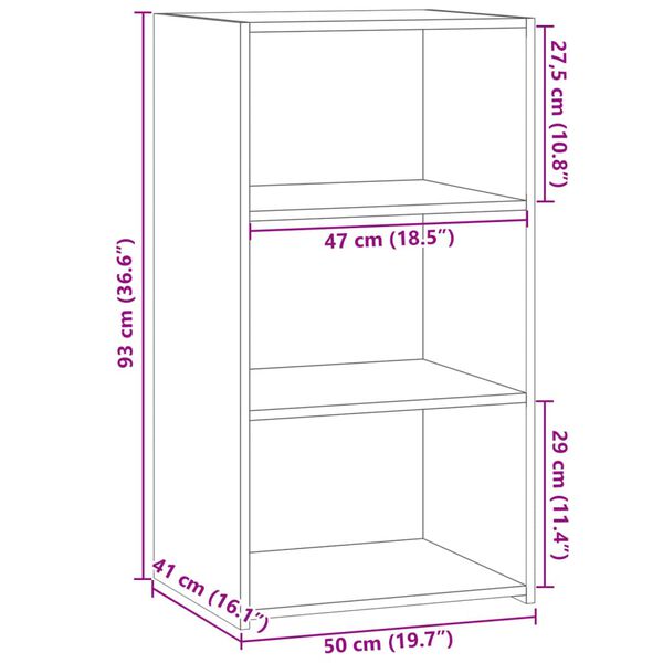 vidaXL Ντουλάπι Γκρι Σκυροδέματος 50x41x93 εκ. Επεξεργασμένο Ξύλο