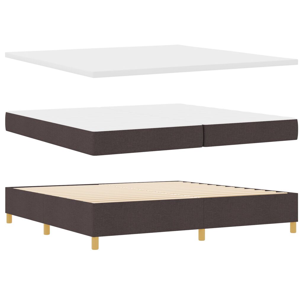 vidaXL Κρεβάτι Box Spring με Στρώμα Καφέ 200x200 εκ Υφάσμα