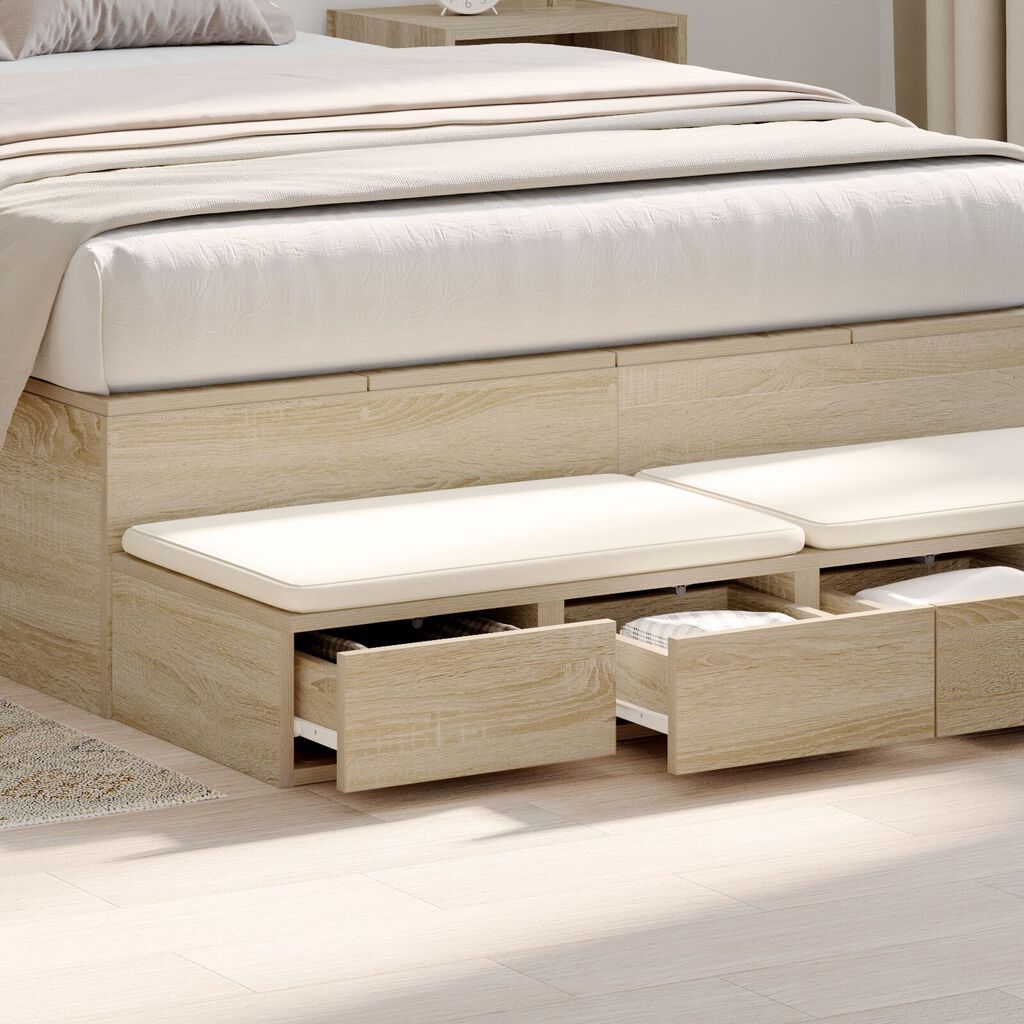 vidaXL Συρτάρια κρεβατιού με συρτάρι Sonoma Δρυς 120 x 36.5 x 16.5 εκ