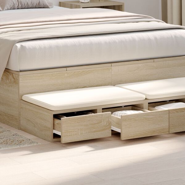 vidaXL Συρτάρια κρεβατιού με συρτάρι Sonoma Δρυς 120 x 36.5 x 16.5 εκ