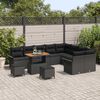 vidaXL Σετ Καναπέ Κήπου με μαξιλάρι 12 pcs Μαύρο 90 x 55 x 71 cm