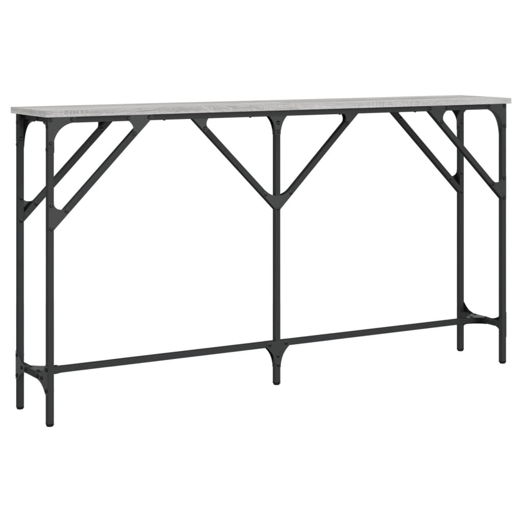 vidaXL Τραπέζι Κονσόλα Γκρι Sonoma 140 x 23 x 75 εκ. Επεξεργ. από Ξύλο