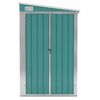 vidaXL Αποθήκη Κήπου Επιτοίχια Πράσινη 118x100x178 εκ από Γαλβ. Ατσάλι