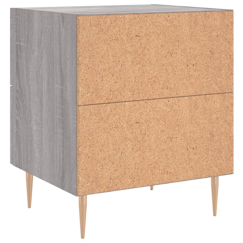 vidaXL Κομοδίνα 2 τεμ. Γκρι Sonoma 40 x 35 x 47,5 εκ. Επεξεργ. Ξύλο
