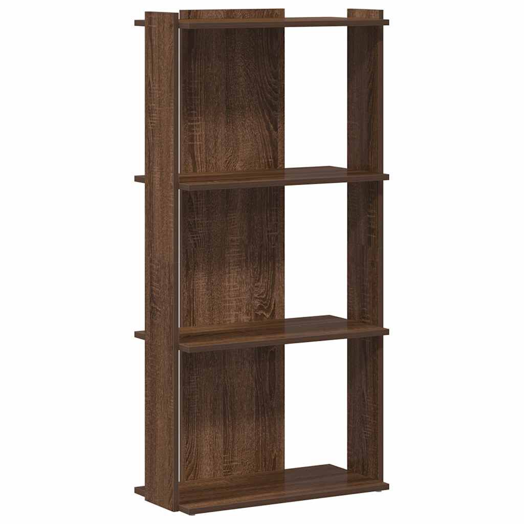 vidaXL Βιβλιοθήκη 3 Επιπέδων Καφέ Δρυς 60 x 30 x 120 εκ. Επεξεργ. Ξύλο