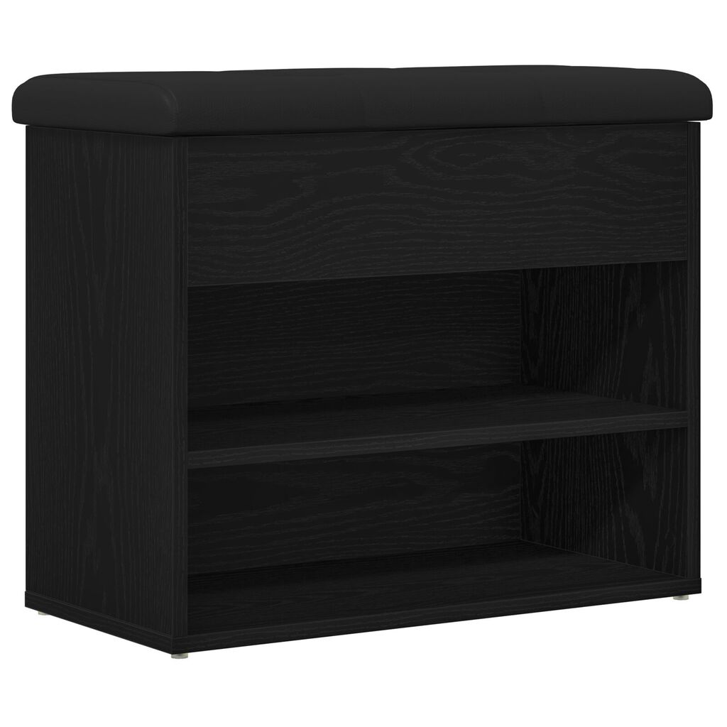 vidaXL Παγκάκι Αποθήκευσης Μαύρο Δρυς 60x30x48 εκ. Επεξεργασμένο Ξύλο