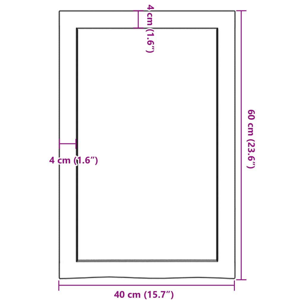 vidaXL Ράφι Τοίχου Ανοιχτό Καφέ 40x60x(2-4)εκ. Επεξ. Μασίφ Ξύλο Δρυός