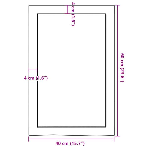 vidaXL Ράφι Τοίχου Ανοιχτό Καφέ 40x60x(2-4)εκ. Επεξ. Μασίφ Ξύλο Δρυός