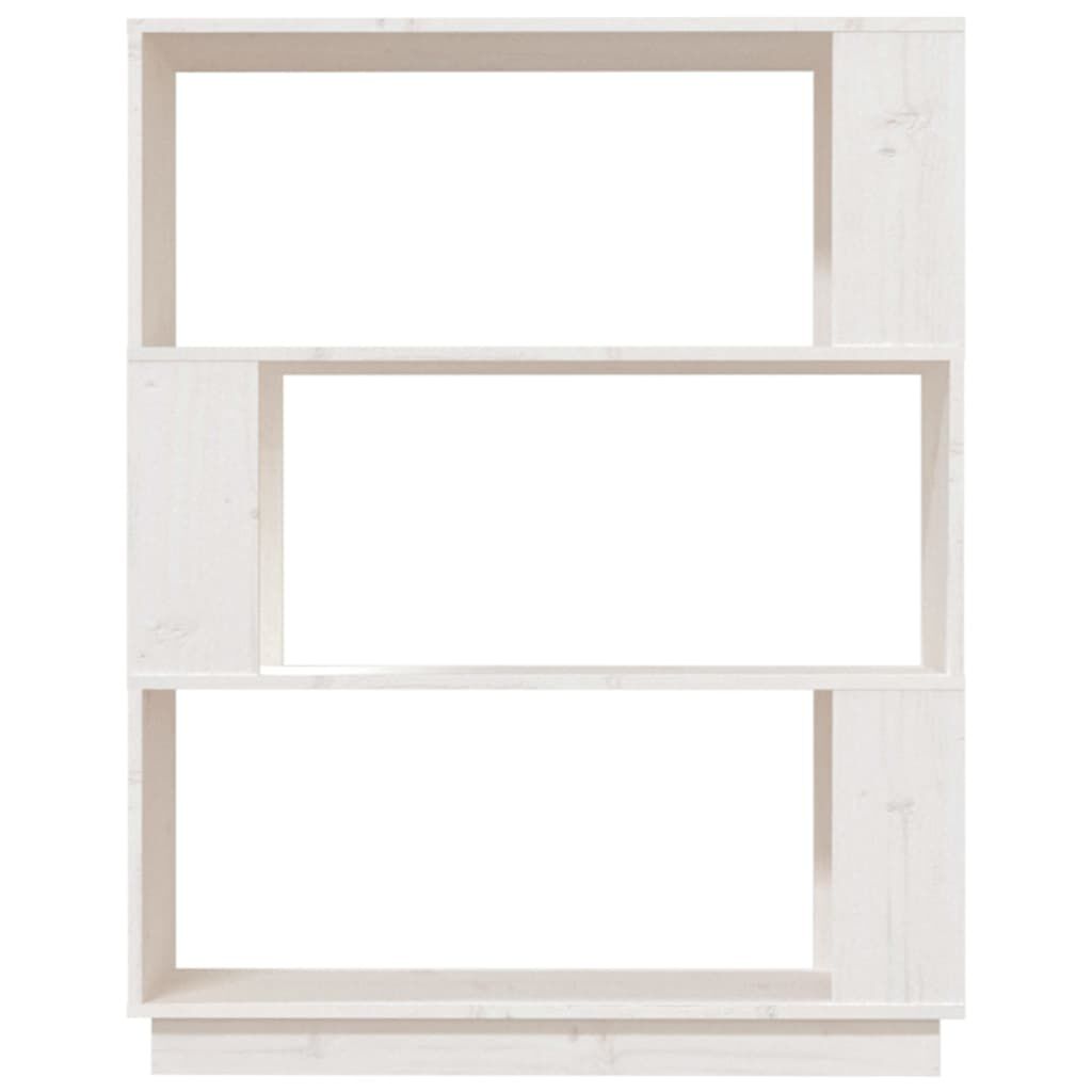 vidaXL Βιβλιοθήκη/Διαχωριστικό Χώρου Λευκό 80x25x101 εκ. Μασίφ Πεύκο